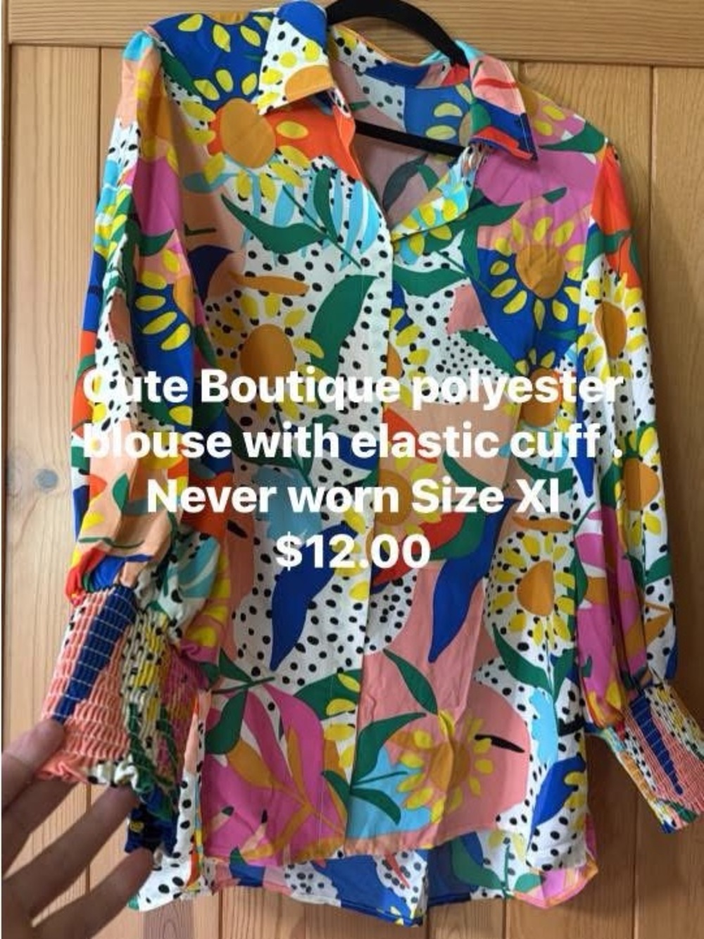 Cute Boutique Multicolor Floral Button-Up Blouse - XL